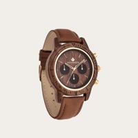 Houten Horloge Walnut Gold Pecan