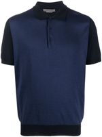 Corneliani polo bicolore à manches courtes - Bleu