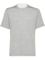 Brunello Cucinelli t-shirt à design superposé - Gris