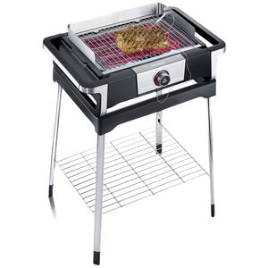 Severin PG 8118 DigitalBOOST S Grill Kookunit Electrisch Zwart, Zilver 3000 W