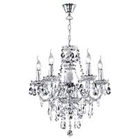 LED Kroonluchter - Trion Lucy - E14 Fitting - 5-lichts - Rond - Mat Chroom - Aluminium