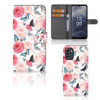 Nokia G60 Hoesje Butterfly Roses