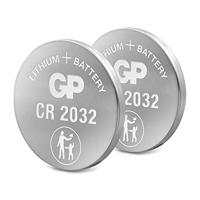 GP CR2032 C2 lithium knoopcelbatterij (3 volt), 2 stuks (blister met 2 stuks)