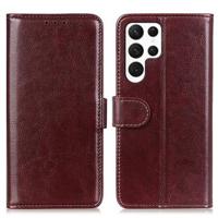 Samsung Galaxy S24 Ultra Wallet Case met Magnetische Sluiting - Bruin - thumbnail