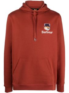 Barbour hoodie en coton à logo brodé - Rouge