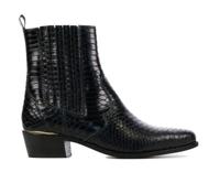 Lina Locchi Dames Enkellaarsjes in Leder (Zwart)