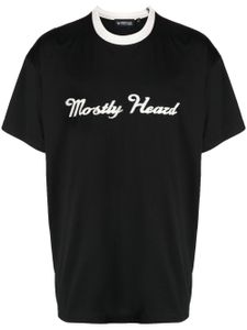 Mostly Heard Rarely Seen logo-embroidered contrasting-collar T-shirt - Noir