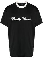 Mostly Heard Rarely Seen logo-embroidered contrasting-collar T-shirt - Noir - thumbnail