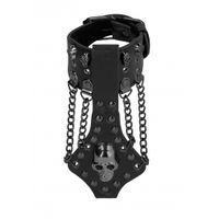 Ouch! Skulls and Bones - Bracelet with Skulls and Chains - Black