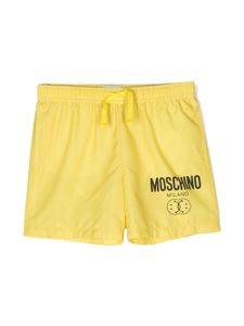 Moschino Kids short de bain à logo imprimé - Jaune