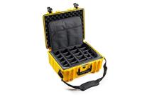 B&W International B&W Outdoor Transportkoffer, type 6000, geel, met fototas, waterdicht conform IP67-certificering, stofdicht, onbreekbaar en onverwoestbaar, geel, Typ 6000 - Innenmaß 47x35x20cm,