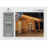 Ijspegelverlichting - lichtsnoer - 360 led lampjes - warm wit - 720 x 60 cm