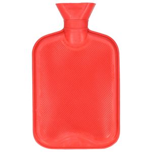 DID Warmwaterkruik - met rubberen hoes - rood - 2L - kruiken voor warme voeten/lichaam   -