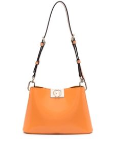 Furla sac porté épaule en cuir à plaque logo - Orange