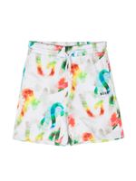 MSGM Kids short à imprimé aquarelle - Blanc - thumbnail