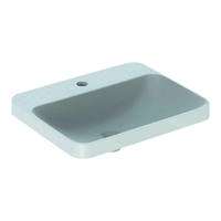 Geberit VariForm opbouwwastafel rechthoekig 55 cm 1 kraangat zonder overloop KeraTect, wit