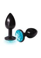 Bejeweled Annodized Stainless Steel Plug - Aqua