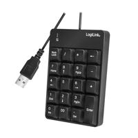 LogiLink ID0184 numeriek extra toetsenbord met USB-poort met led-activiteitsindicator, zwart