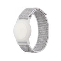 By Qubix - AirTag nylon loop bandje - S/M - Grijs - Geschikt voor kinderen