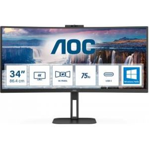 AOC Value-line CU34V5CW/BK 34 Wide Quad HD 100Hz Curved VA Monitor