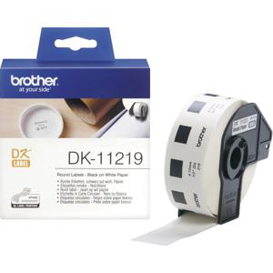 Brother DK-11219 Rol met etiketten Ø 12 mm Papier Wit 1200 stuk(s) Permanent hechtend DK11219 Universele etiketten