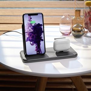 ZENS Aluminium Series Stand Wireless Charger + Dock ZEDC06B Inductielader 2000 mA Uitgangen Qi-standaard, USB, Apple dock-stekker Lightning Zwart