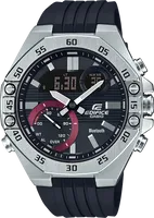 Horlogeband Casio ECB10P-1A Rubber Zwart - thumbnail