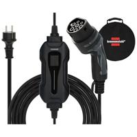 Brennenstuhl draagbare EV-lader type 2 - veiligheidscontact (10A, 2.3kW, 8m, IP44, enkelfasig, display, voor elektrische & hybride voertuigen BEV/PHEV, met transporttas)
