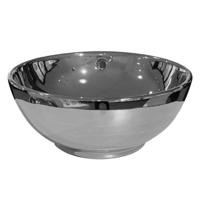 Waskom Opbouw Ancona Rond 38x38x16cm Keramiek Glans Zilver Overloop
