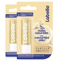 Nivea Labello Vanilla Buttercream (2 x 5,5 ml), lippenbalsem verrijkt met natuurlijke oliën, lippenverzorging, langdurige hydratatie gedurende 24 uur