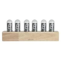 Karlsson Tafelklok Cathode - Eikenhout voet - 28x7,5x11cm - Vierkant - Bamboe - Klok voor op tafel of kast - Klokken voor woonkamer