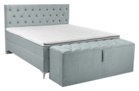 MavitaSleep Caption Boxspring met hocker Lichtblauw 180 x 200 cm