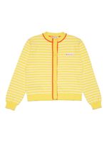 Marni Kids cardigan en coton à rayures - Jaune