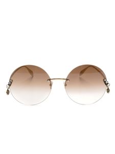 Alexander McQueen Eyewear lunettes de soleil à monture ronde - Or