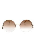 Alexander McQueen Eyewear lunettes de soleil à monture ronde - Or - thumbnail