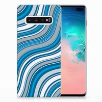 Samsung Galaxy S10 Plus TPU bumper Waves Blue - thumbnail