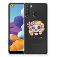 Silicone Back Case Samsung Galaxy A21 Boho Skull