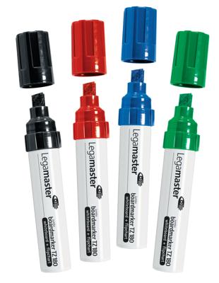 Legamaster 7-118094 boardmarker TZ 180 Whiteboardmarker Blauw, Groen, Rood, Zwart 4 stuks/pack
