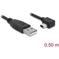 Delock USB-kabel USB 2.0 USB-A stekker, USB-mini-B stekker 0.50 m Zwart 82680 - thumbnail