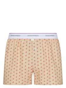 DSQUARED2 boxer fleuri à taille logo - Tons neutres