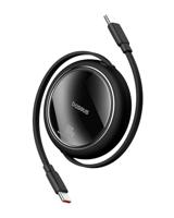 Baseus USB-C mini oplaadkabel, intrekbaar, 100 W, zwart
