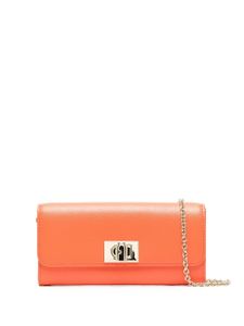 Furla sac à bandoulière en cuir à plaque logo - Orange