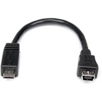 StarTech.com 15 cm micro-USB naar mini USB-adapterkabel – stekker/bus