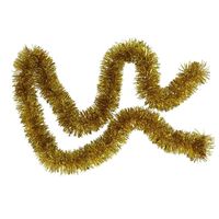 Kerstboom folie slingers/lametta guirlandes van 180 x 7 cm in de kleur glitter goud