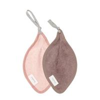 Koeka Dijon Organic speendoekje - set van 2 plum/shadow pink