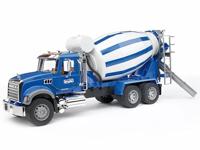 bruder 02814 - Mack Granite vrachtwagen met betonmixer, betonmixer, bouwvoertuig, transporter