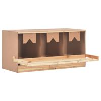 VidaXL Kippenlegkast 3 compartimenten 96x40x45 cm massief grenenhout