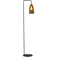 Masterlight Zwarte vloerlamp Quinto met gestreept glas 1262-05-05-10