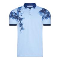 Mcl - heren poloshirt print - denim - 39207