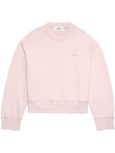 AMI Paris embroidered cotton sweatshirt - Rose